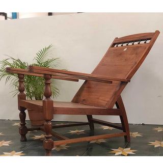 Teakwood Recliner Chair (Wooden Back)