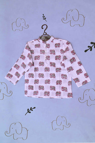 Baby Elephant Cotton Short Kurta