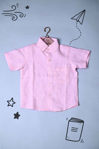 Baby Pink Pure Linen Shirt