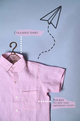 Baby Pink Pure Linen Shirt