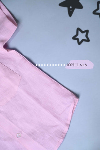 Baby Pink Pure Linen Shirt