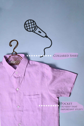 Lilac Pure Linen Shirt