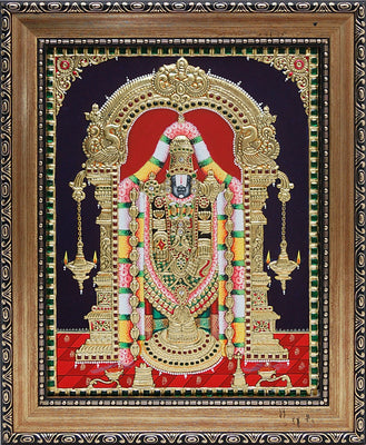 Sri Tirupati Balaji Tanjore painting