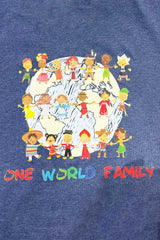 Bluish Grey 'One World Family' Tshirt
