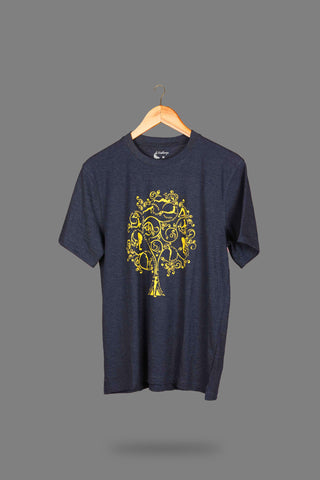 Bluish Grey 'Surya Namaskar' Tshirt