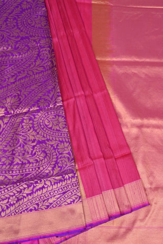 Pink and Purple Tussar Saree