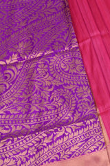 Pink and Purple Tussar Saree