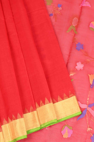 Red Uppada Handloom Cotton Saree