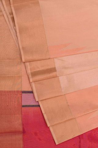 Beige And Pink Handloom Pure Silk Saree