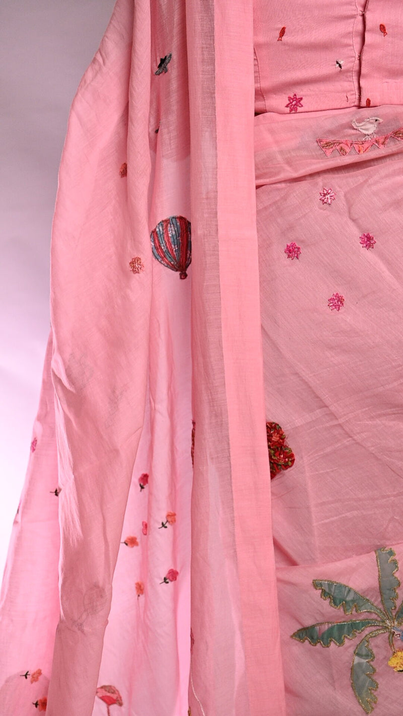 Handloom Chanderi Saree Inspired by Alia Bhatt's Lehenga (Made to Order)