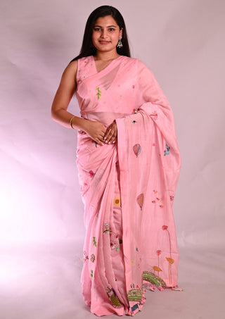 Chanderi Saree Inspired by Alia Bhatt's Lehenga (Made to Order)