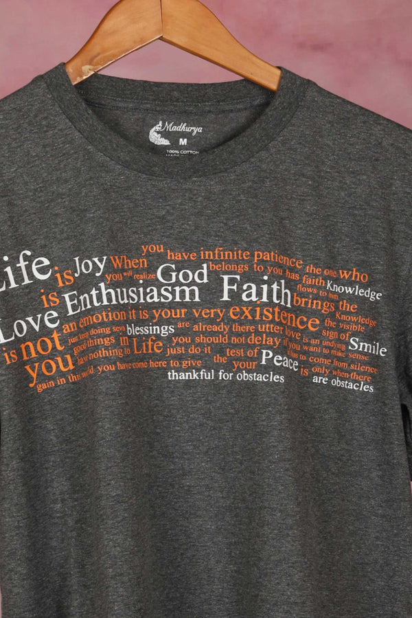 Grey Tshirt with Quotes by Gurudev