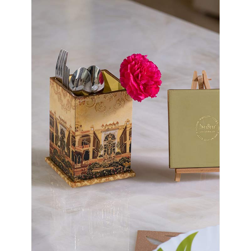 Cutlery/Pen Stand with Rajasthani Palace