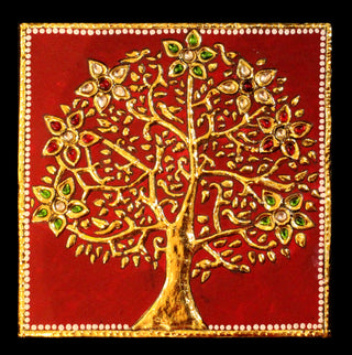 Parijat Tree Tanjore Painting