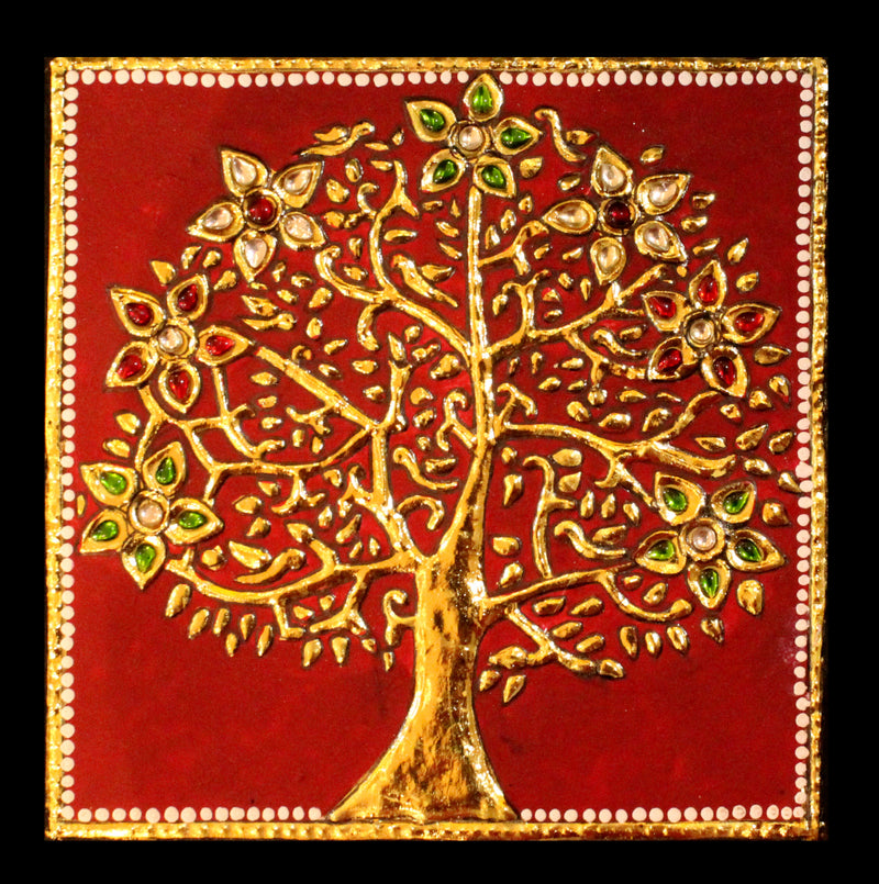 Parijat Tree Tanjore Painting