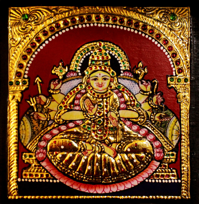 Devi Dhairya Lakshmi Tanjore Art piece