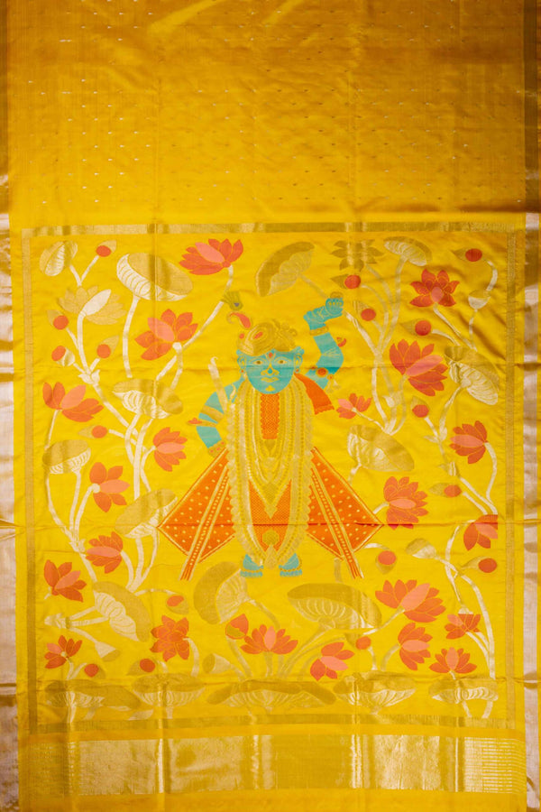 Yellow Sreenath ji Uppada Saree
