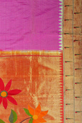 Lavender Handloom Paithani Silk Saree