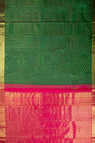 Pooja Hedge's Green And Pink Kanjivaram Silk Saree (Made to Order)