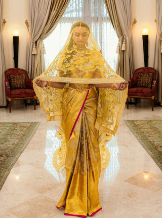 Mallika's Yellow Gold Kanchipuram Silk Saree