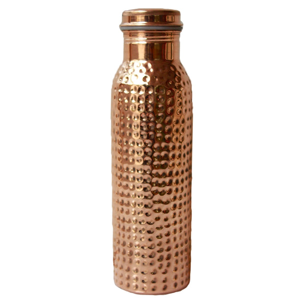 Hammer finish Copper Water Bottle Tridosha balance Detox Cleanse 100% Pure And Leak Proof (1050ml)-0
