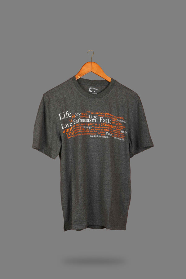 Grey Tshirt with Quotes by Gurudev