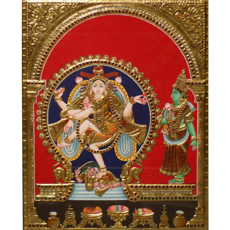 Lord Nataraja with Shivkami Tanjore Painting