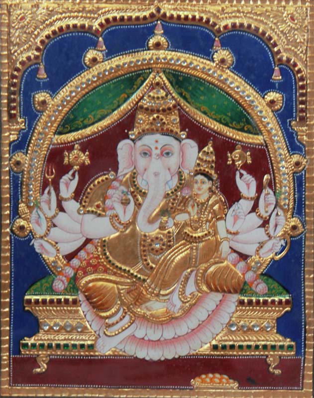 Vinayaka with Sidhi Tanjore Painting